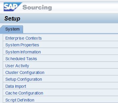 SAP Sourcing - System Information